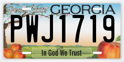 GA license plate PWJ1719