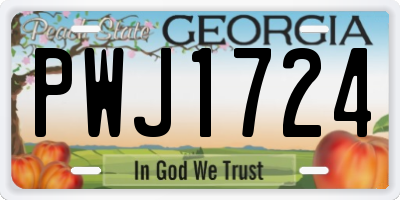 GA license plate PWJ1724