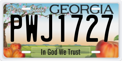 GA license plate PWJ1727
