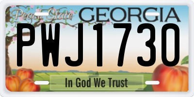 GA license plate PWJ1730