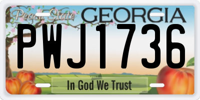 GA license plate PWJ1736