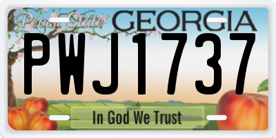 GA license plate PWJ1737
