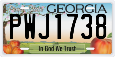 GA license plate PWJ1738