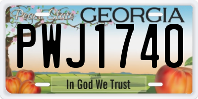 GA license plate PWJ1740
