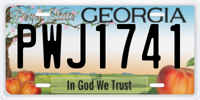 GA license plate PWJ1741