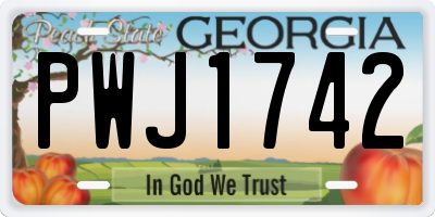 GA license plate PWJ1742