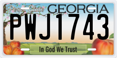 GA license plate PWJ1743