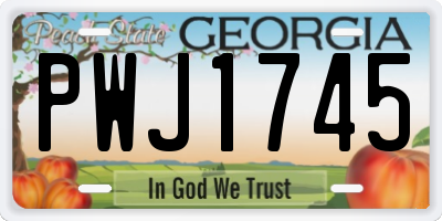 GA license plate PWJ1745