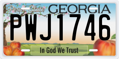 GA license plate PWJ1746