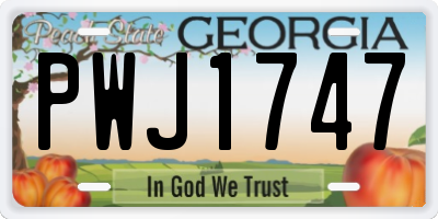 GA license plate PWJ1747