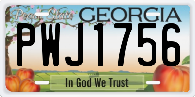 GA license plate PWJ1756