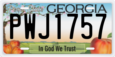 GA license plate PWJ1757