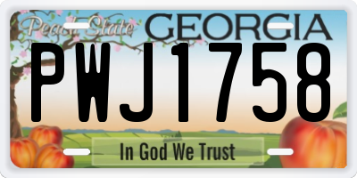 GA license plate PWJ1758
