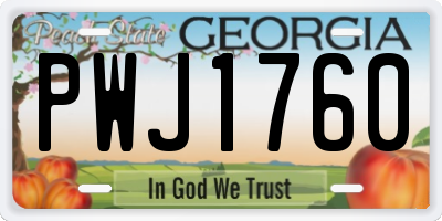 GA license plate PWJ1760