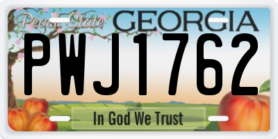 GA license plate PWJ1762