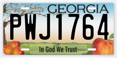 GA license plate PWJ1764