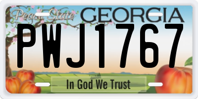GA license plate PWJ1767