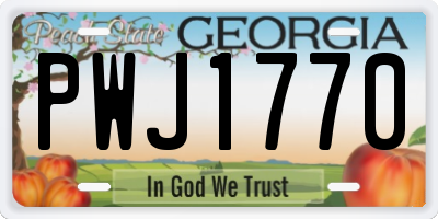 GA license plate PWJ1770