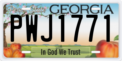 GA license plate PWJ1771