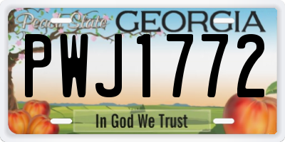 GA license plate PWJ1772
