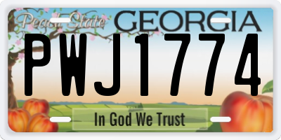 GA license plate PWJ1774