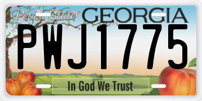 GA license plate PWJ1775