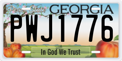 GA license plate PWJ1776