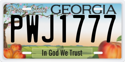 GA license plate PWJ1777