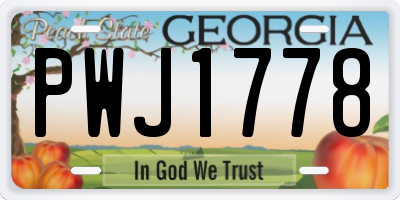GA license plate PWJ1778