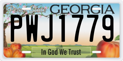 GA license plate PWJ1779