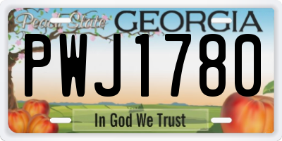 GA license plate PWJ1780