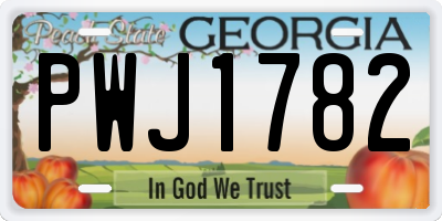 GA license plate PWJ1782