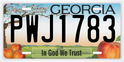 GA license plate PWJ1783