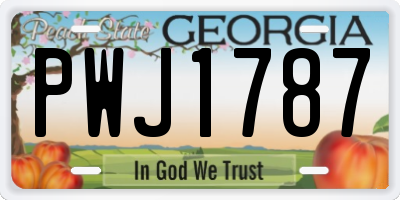 GA license plate PWJ1787
