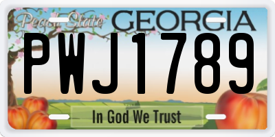 GA license plate PWJ1789