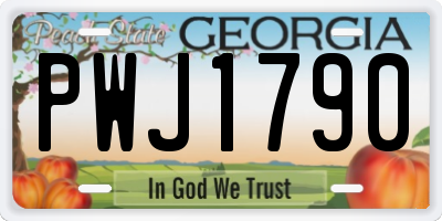 GA license plate PWJ1790