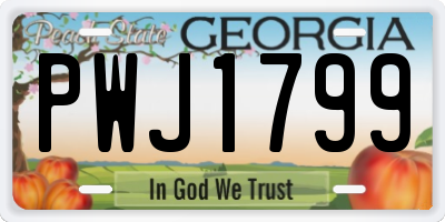 GA license plate PWJ1799