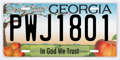 GA license plate PWJ1801