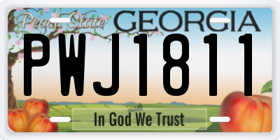 GA license plate PWJ1811