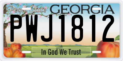 GA license plate PWJ1812
