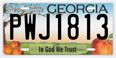 GA license plate PWJ1813