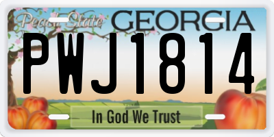 GA license plate PWJ1814