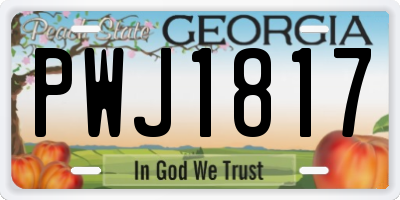 GA license plate PWJ1817