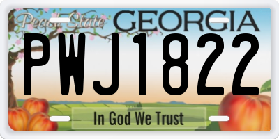 GA license plate PWJ1822