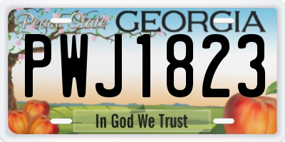 GA license plate PWJ1823