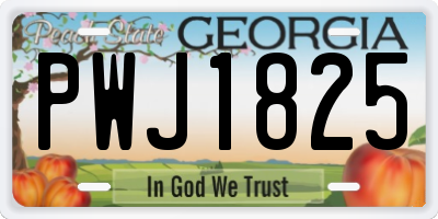 GA license plate PWJ1825