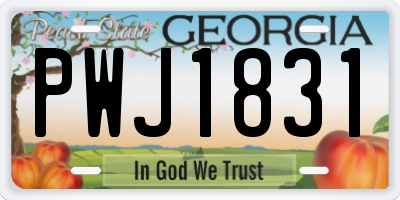 GA license plate PWJ1831