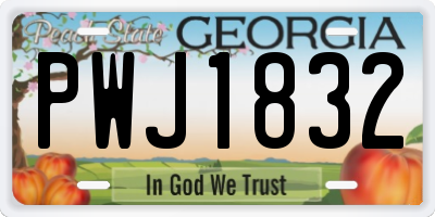 GA license plate PWJ1832