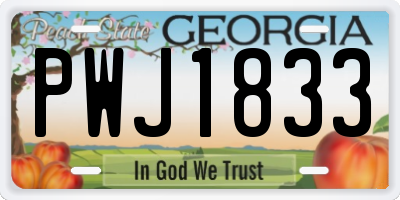 GA license plate PWJ1833