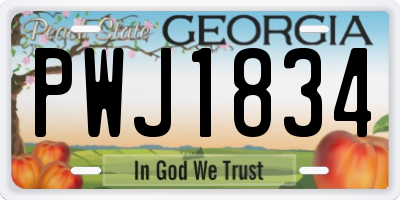 GA license plate PWJ1834